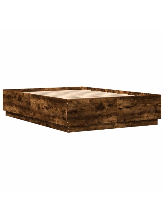 Gultas rāmis ar led, ozola, 140x200 cm, inženierijas koks