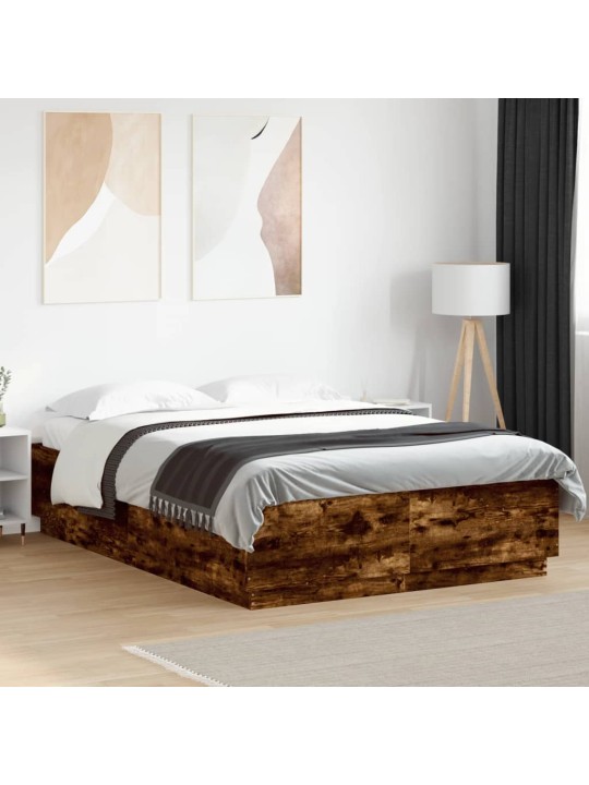 Gultas rāmis ar led, ozola, 140x200 cm, inženierijas koks