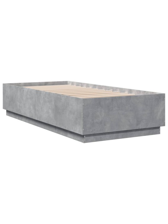 Gultas rāmis ar led, betona pelēks,100x200cm, inženierijas koks