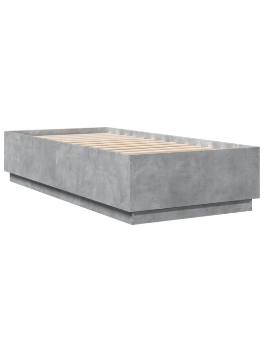 Gultas rāmis ar led, betona pelēks,100x200cm, inženierijas koks