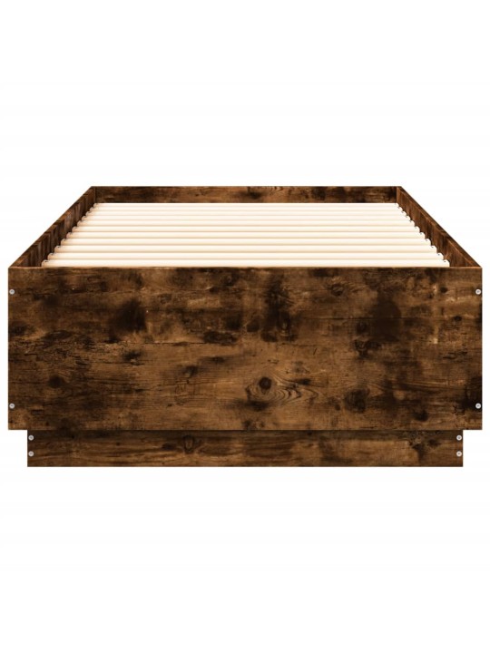 Gultas rāmis ar LED, ozolkoka , 100x200 cm, inženierijas koks