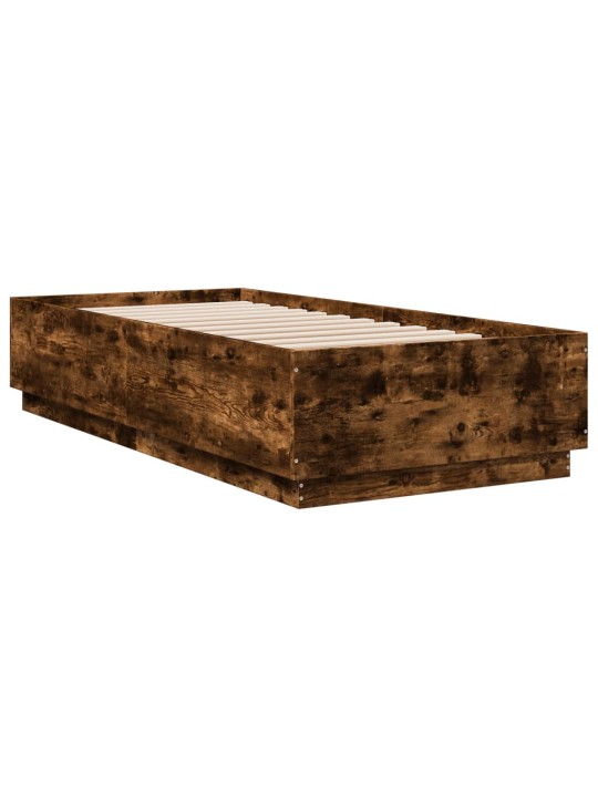 Gultas rāmis ar LED, ozolkoka, 90x200 cm, inženierijas koks