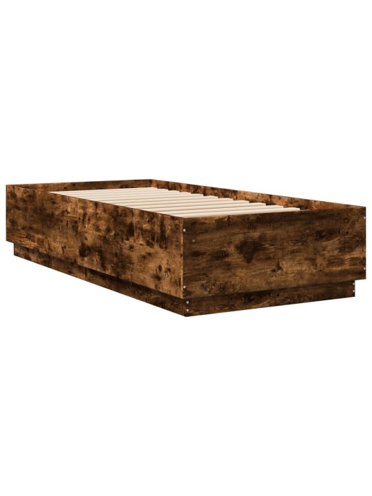 Gultas rāmis ar LED, ozolkoka, 90x200 cm, inženierijas koks