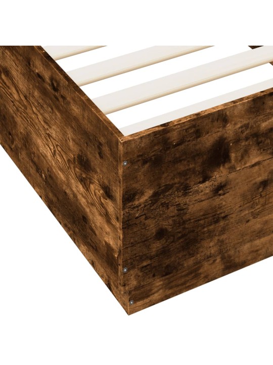 Gultas rāmis ar LED, ozolkoka, 90x200 cm, inženierijas koks