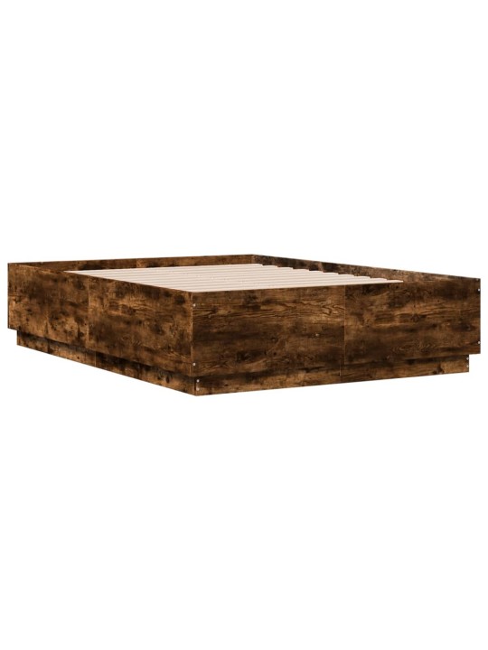 Gultas rāmis ar led, ozola krāsa, 135x190 cm, inženierijas koks