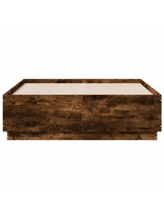 Gultas rāmis ar led, ozola krāsa, 135x190 cm, inženierijas koks