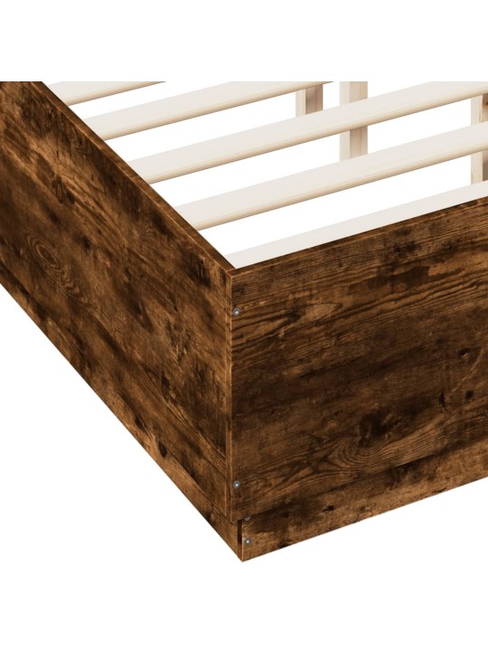 Gultas rāmis ar led, ozola krāsa, 135x190 cm, inženierijas koks