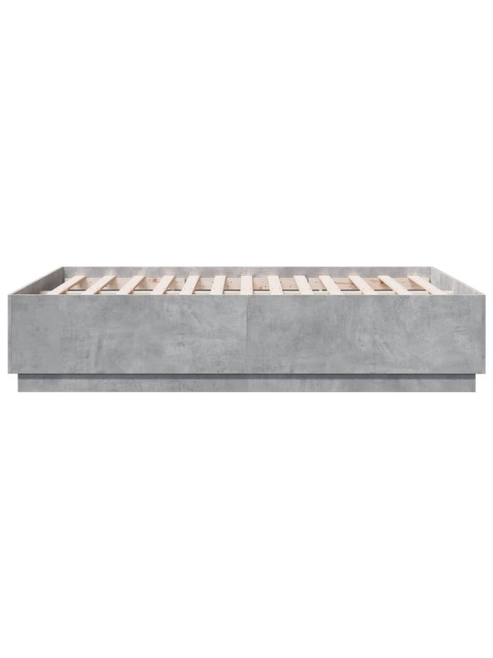 Gultas rāmis ar led, betona pelēks,120x190cm, inženierijas koks