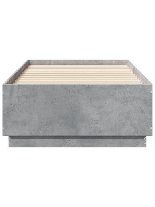 Gultas rāmis ar led, betona pelēks, 90x190cm, inženierijas koks