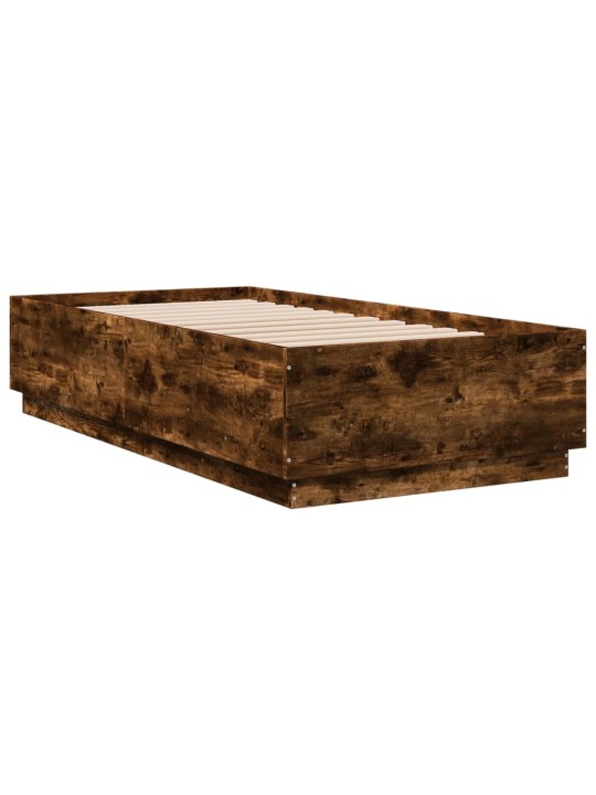 Gultas rāmis ar LED, ozola, 90x190 cm, inženierijas koks