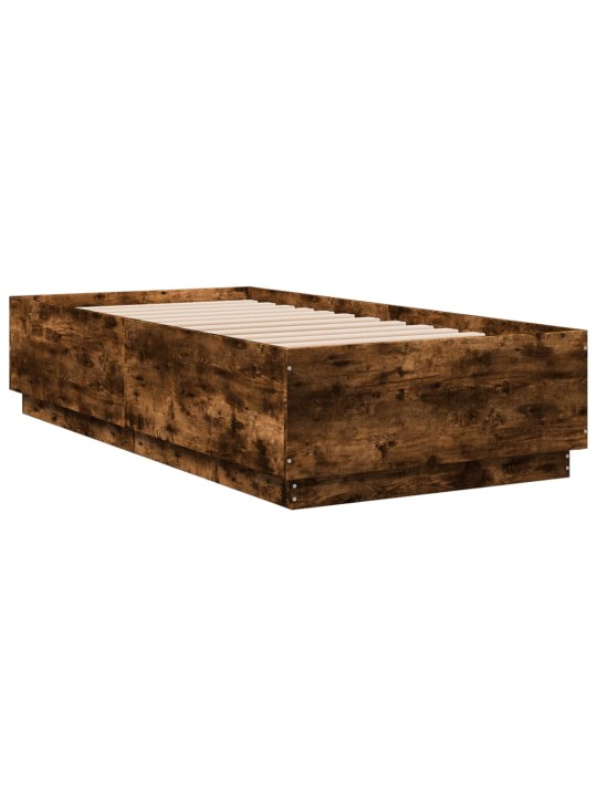 Gultas rāmis ar LED, ozola, 90x190 cm, inženierijas koks