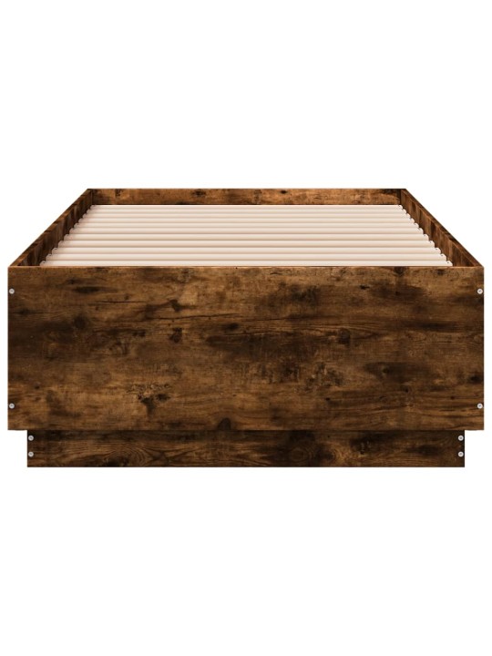 Gultas rāmis ar LED ozolkoka krāsā 75x190 cm inženierijas koks