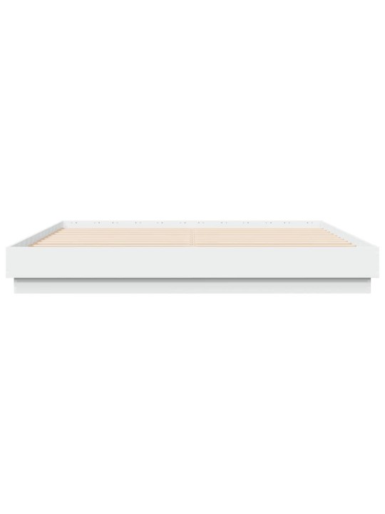 Gultas rāmis ar LED, balts, 200x200 cm