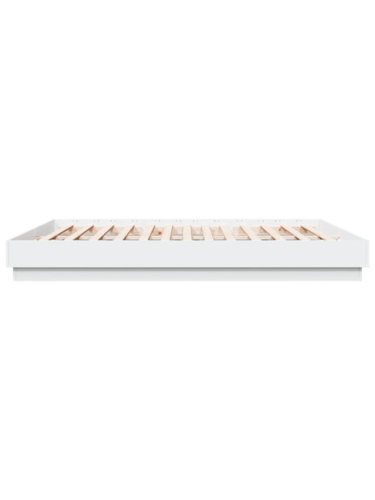 Gultas rāmis ar LED, balts, 200x200 cm