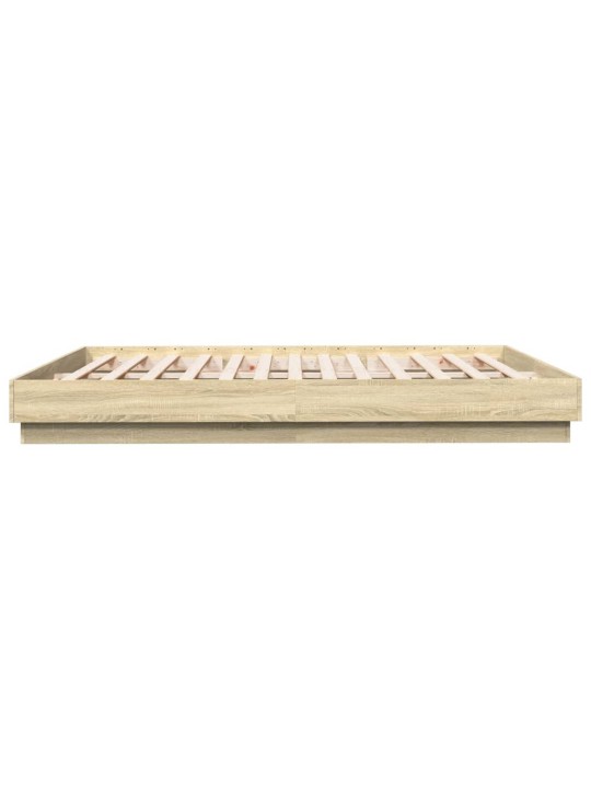 Gultas rāmis ar LED, ozolkoka krāsā, 200x200 cm