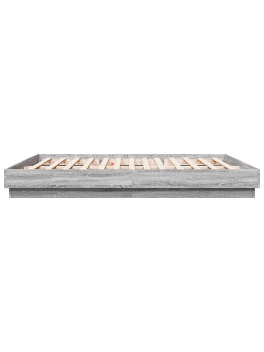 Gultas rāmis ar led, pelēka ozolkoka, 200x200 cm