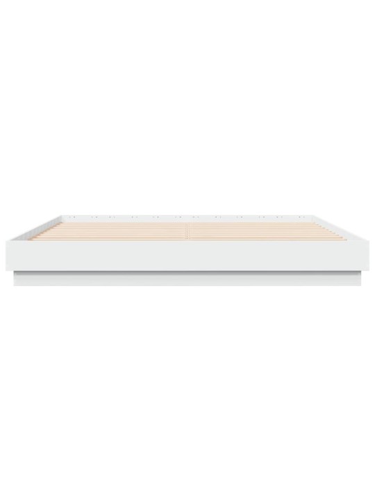 Gultas rāmis ar LED, balts, 180x200 cm