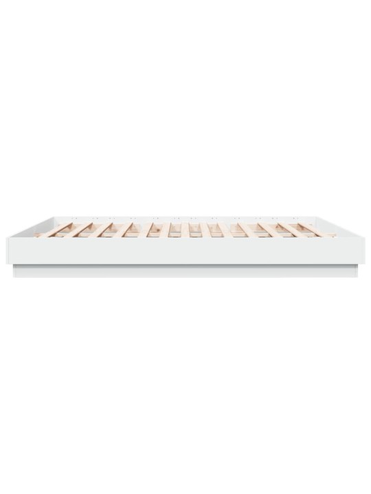 Gultas rāmis ar LED, balts, 180x200 cm