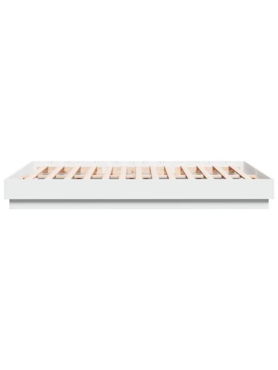 Gultas rāmis ar LED, balts, 160x200 cm