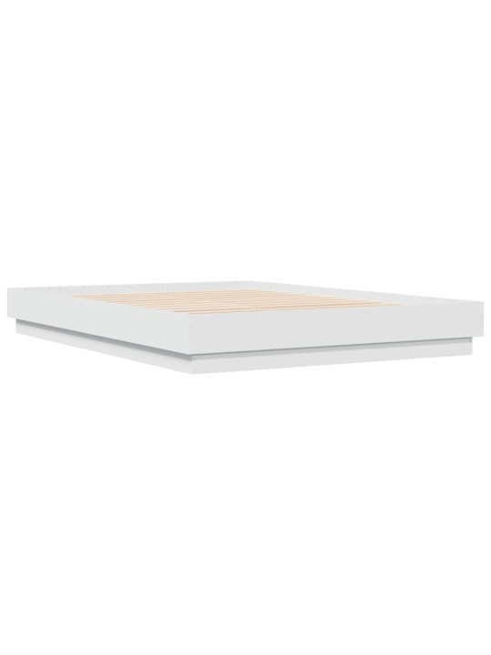 Gultas rāmis ar LED, balts, 150x200 cm