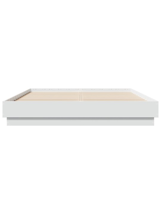 Gultas rāmis ar LED, balts, 150x200 cm