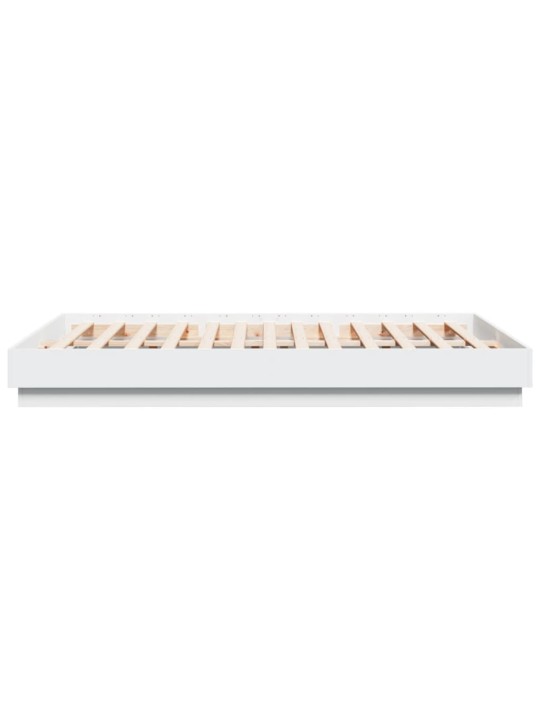 Gultas rāmis ar LED, balts, 150x200 cm
