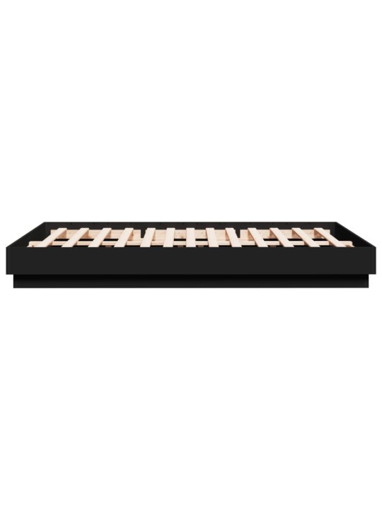 Gultas rāmis ar led, melns, 150x200 cm