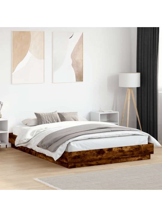 Gultas rāmis ar LED, ozolkoka krāsā, 120x200 cm