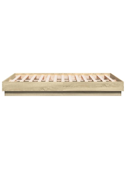 Gultas rāmis ar LED, ozolkoka krāsā, 140x190 cm