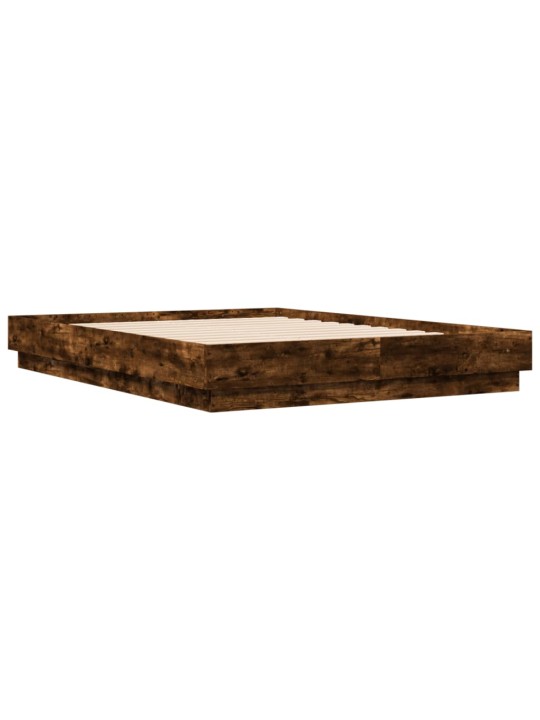 Gultas rāmis ar led, ozolkoka krāsā, 135x190 cm