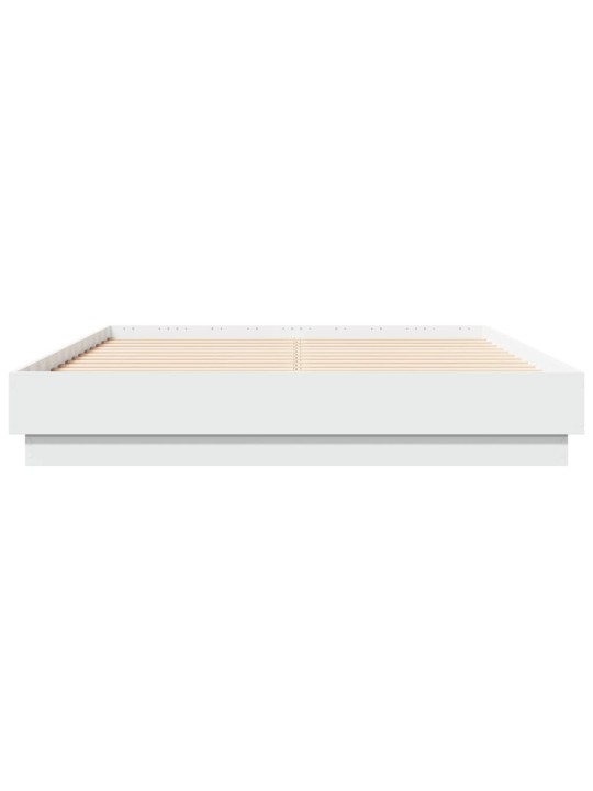 Gultas rāmis ar LED, balts, 120x190 cm