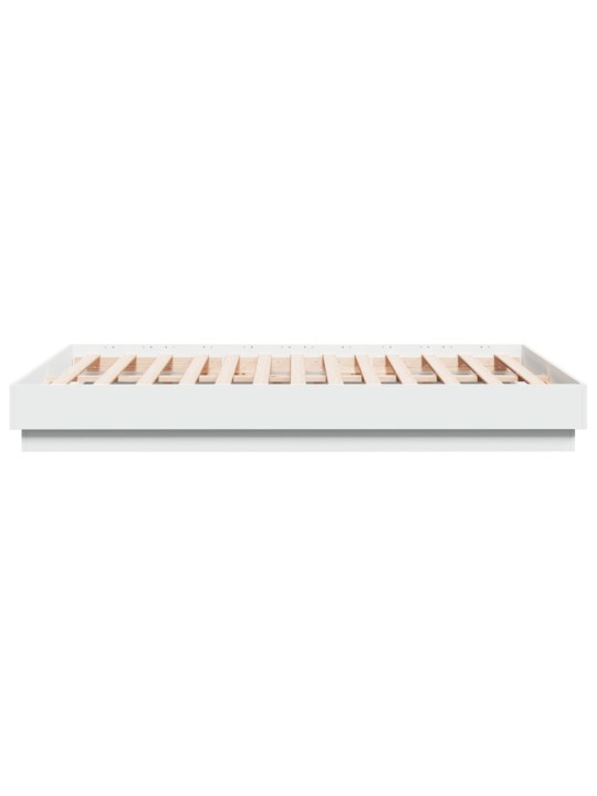 Gultas rāmis ar LED, balts, 120x190 cm