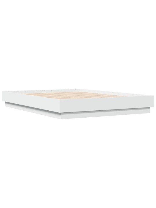 Gultas rāmis ar LED, balts, 120x190 cm