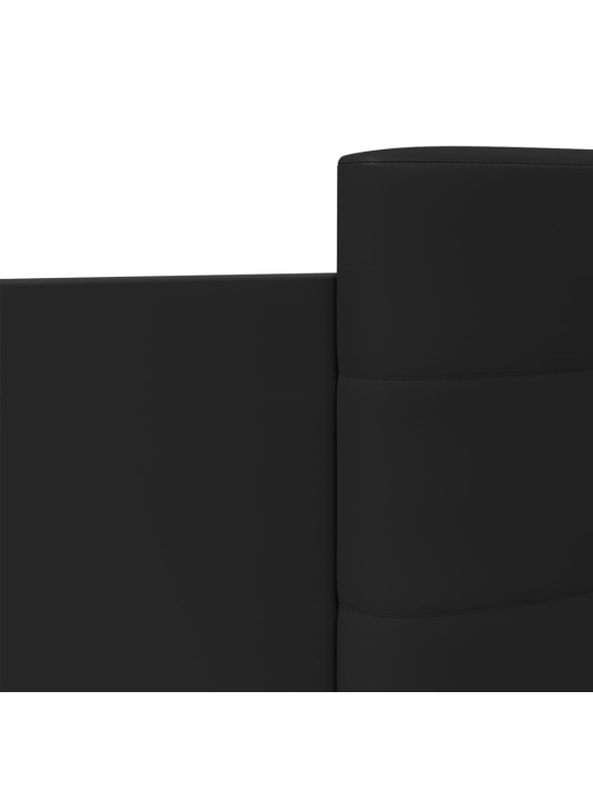 Gultas rāmis ar galvgali un LED, melns, 100x200 cm