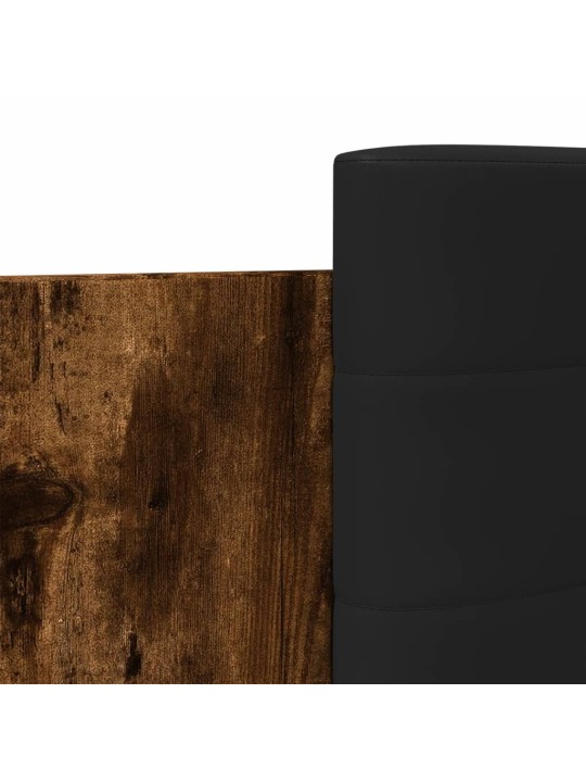 Gultas rāmis ar galvgali un LED, koka krāsa, 90x200 cm