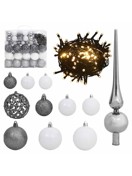 Mākslīgā Ziemassvētku egle, bumbiņu komplekts, 180 cm, 300 LED