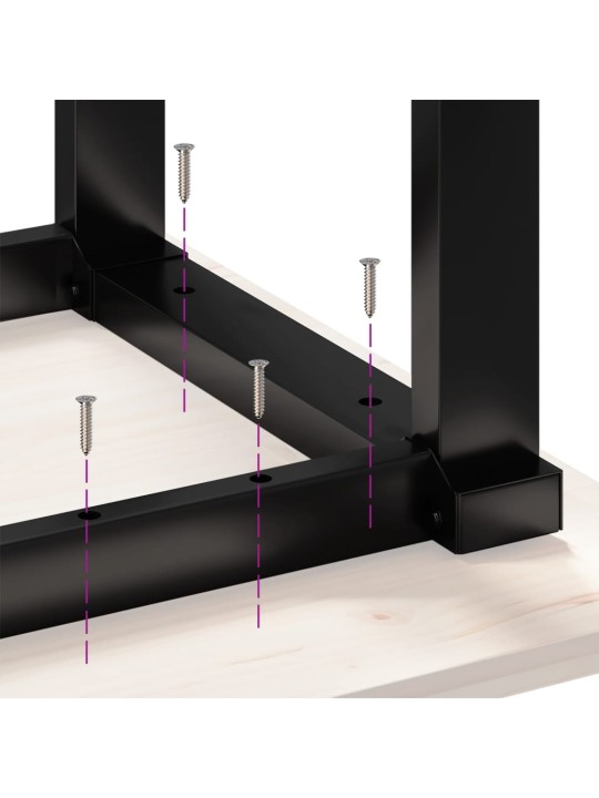 Galda kājas, 160x80x73 cm, o-formas rāmis, tērauds
