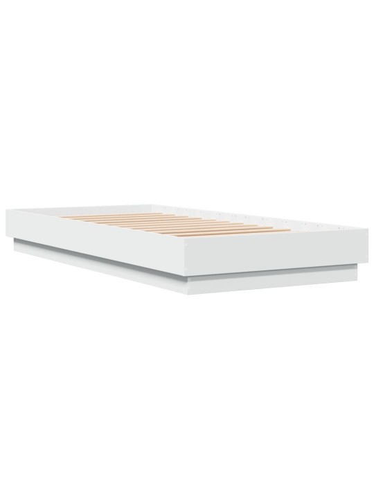 Gultas rāmis ar LED, balts, 100x200 cm