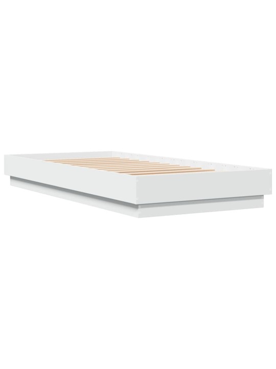 Gultas rāmis ar LED, balts, 100x200 cm