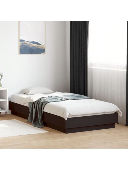 Gultas rāmis ar LED, melns, 100x200 cm