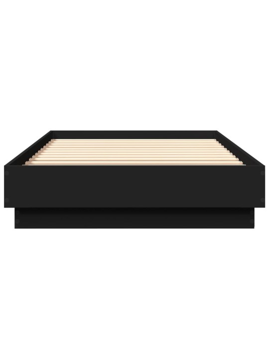 Gultas rāmis ar LED, melns, 100x200 cm