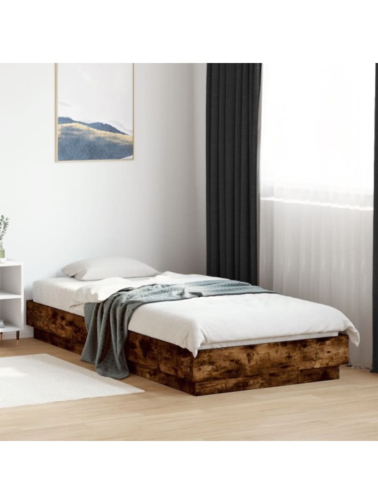 Gultas rāmis ar LED, ozolkoka krāsā, 100x200 cm