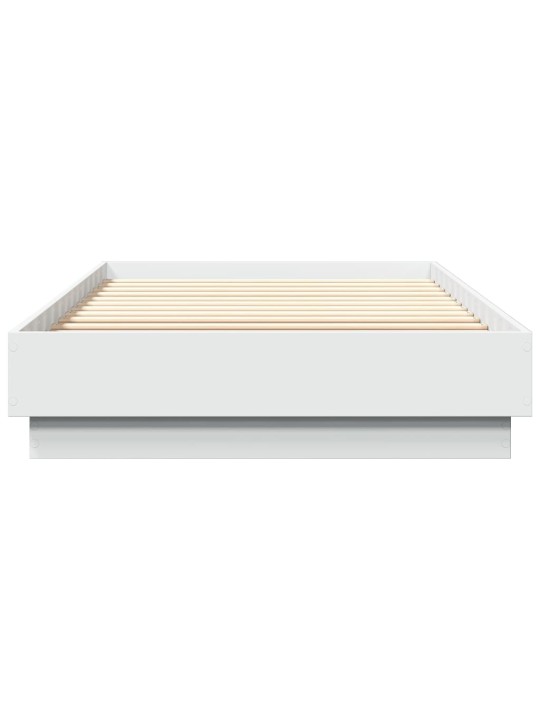 Gultas rāmis ar LED, balts, 90x200 cm