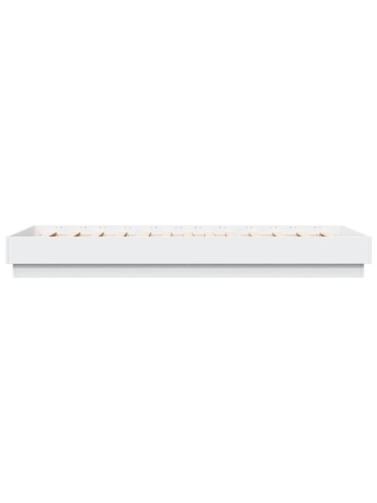 Gultas rāmis ar LED, balts, 90x200 cm
