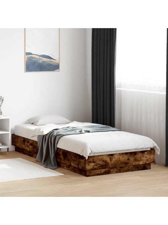 Gultas rāmis ar LED, ozolkoka krāsā, 90x200 cm