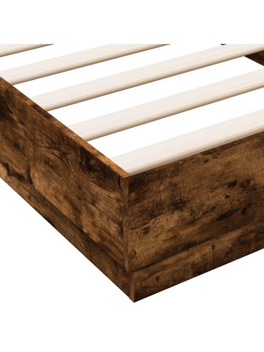 Gultas rāmis ar LED, ozolkoka krāsā, 90x200 cm