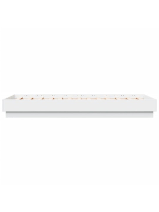 Gultas rāmis ar LED, balts, 90x190 cm