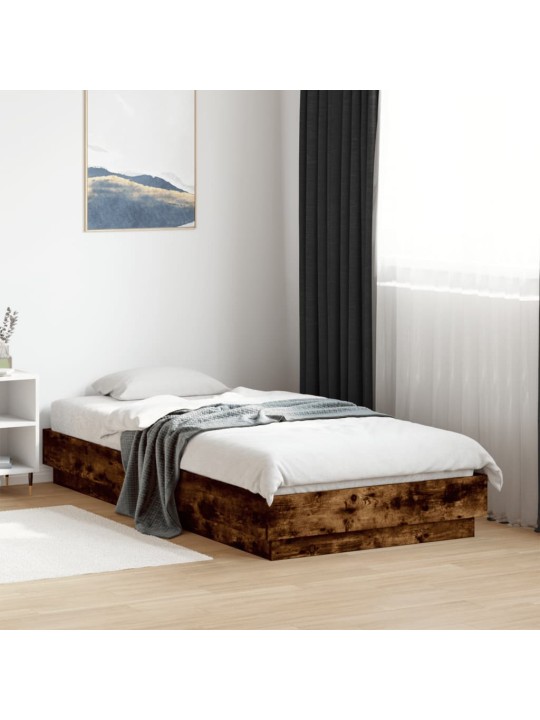 Gultas rāmis ar LED, ozolkoka krāsā, 90x190 cm