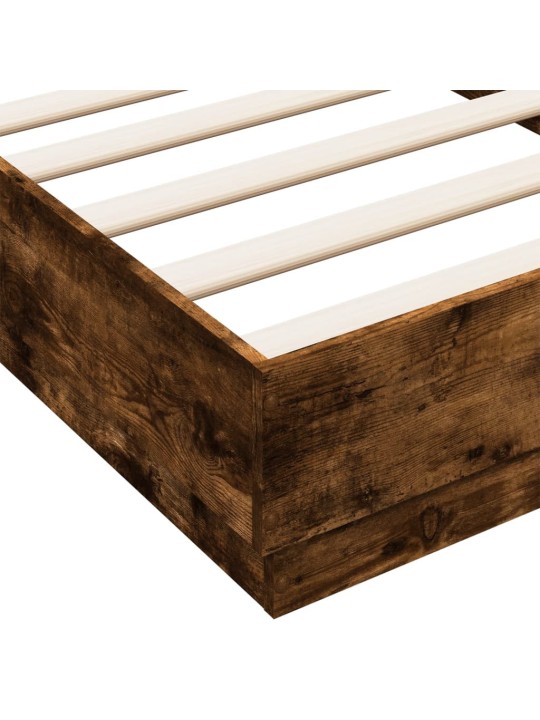 Gultas rāmis ar LED, ozolkoka krāsā, 90x190 cm