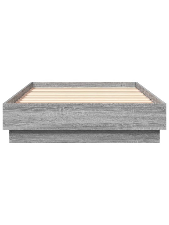 Gultas rāmis ar LED, pelēka ozola, 90x190 cm
